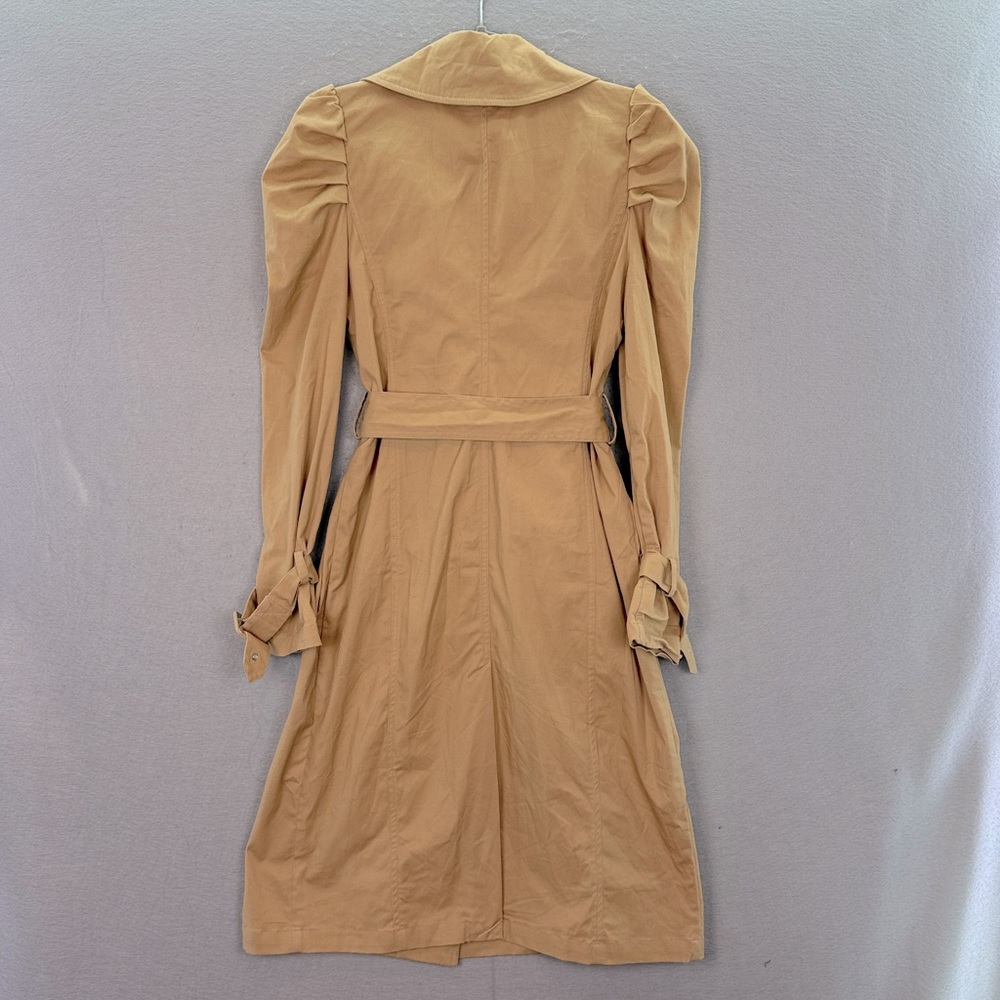 Avec Les Filles -women’s Tan trench coat belted double breast cotton blend SZ XS - Picture 9 of 9